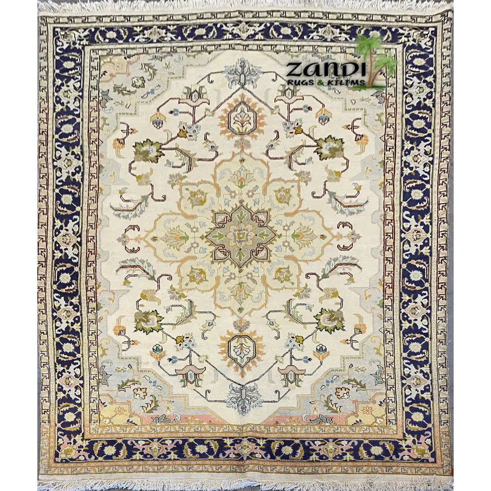 Hand knotted Persian Tabriz Medallion design rug size 10'0''x6'8'' RR10475